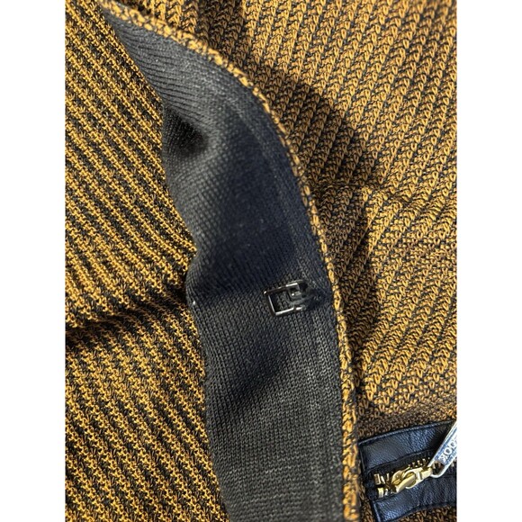 MISOOK Faux Leather Trim Jacket XL Brown Textured Single Clasp 3/4 Sleeve Career - Picture 10 of 16